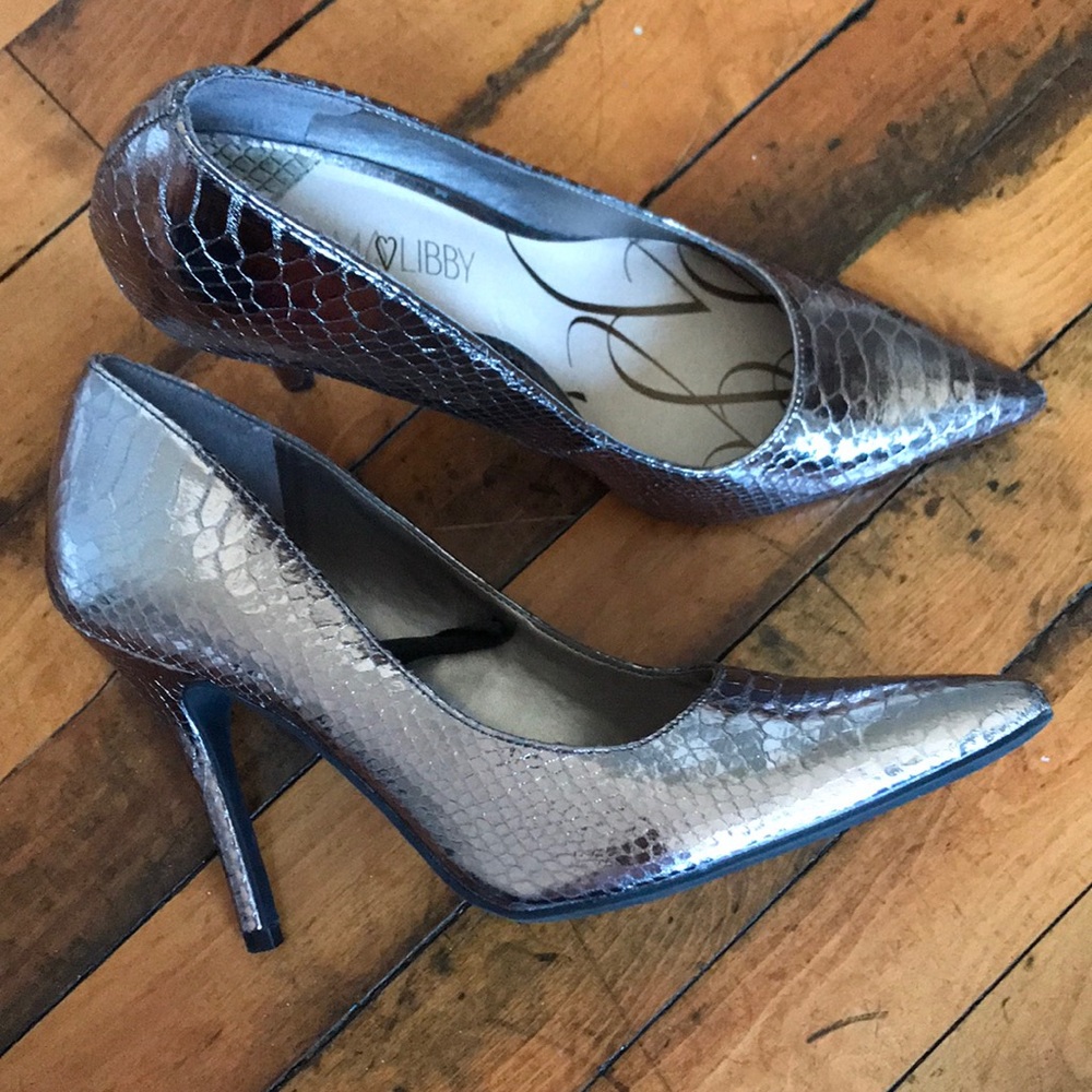 Textured Metallic Heels